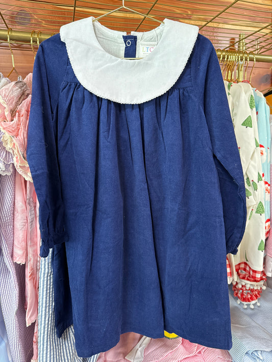 Blue corduroy dress.