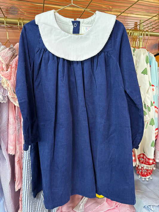 Blue corduroy dress.