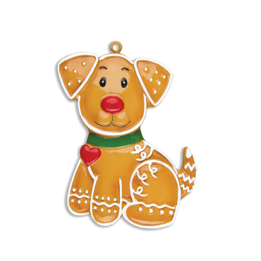 Gingerbread Dog Personalized Christmas Ornament